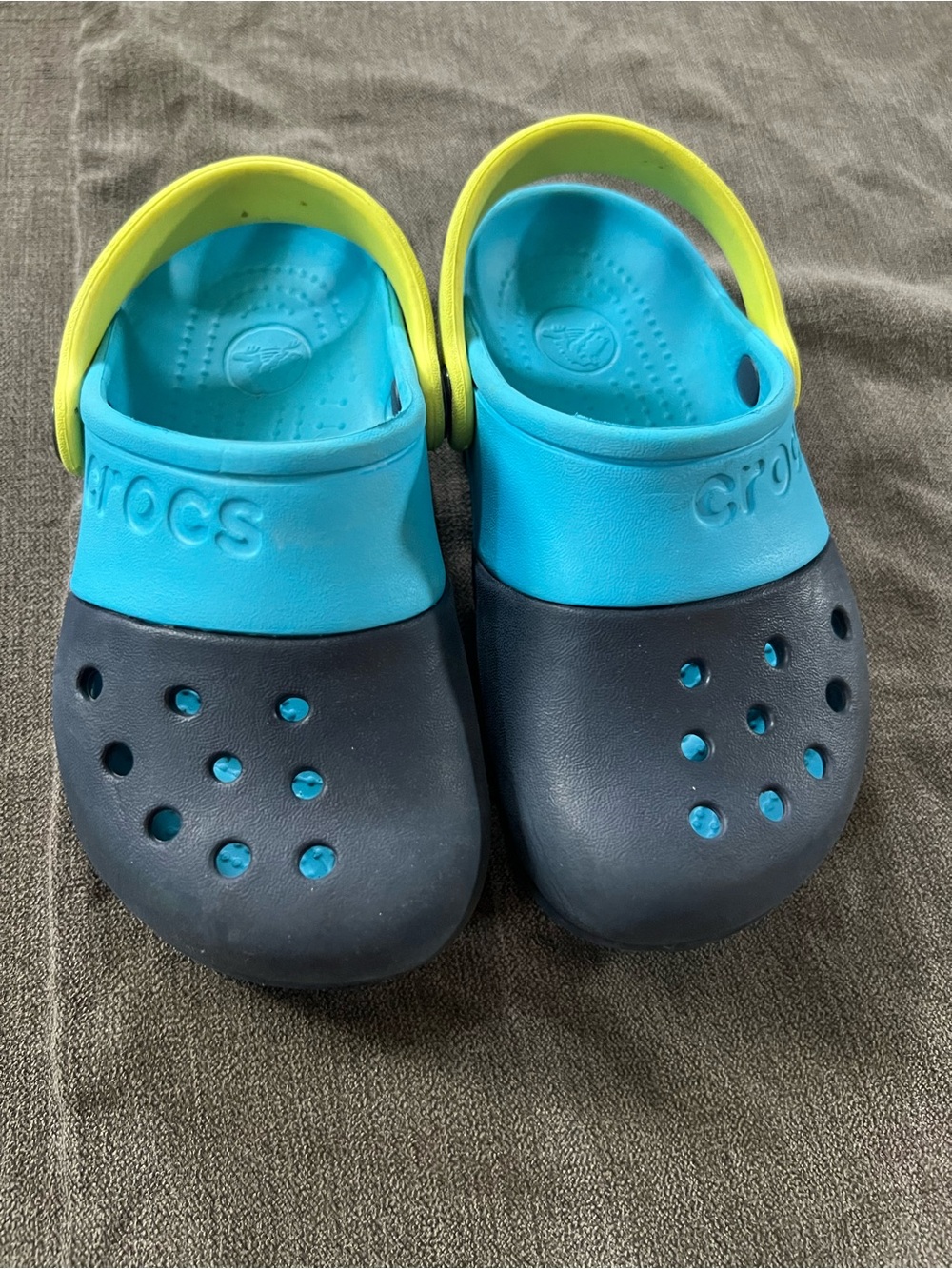 CROCS Kids Water Clogs in Blue, Navy & Yellow